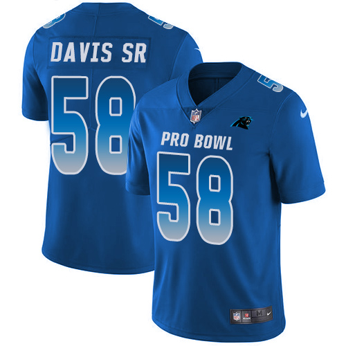 Nike Panthers #58 Thomas Davis Sr Royal Men's Stitched NFL Limited NFC 2018 Pro Bowl Jersey